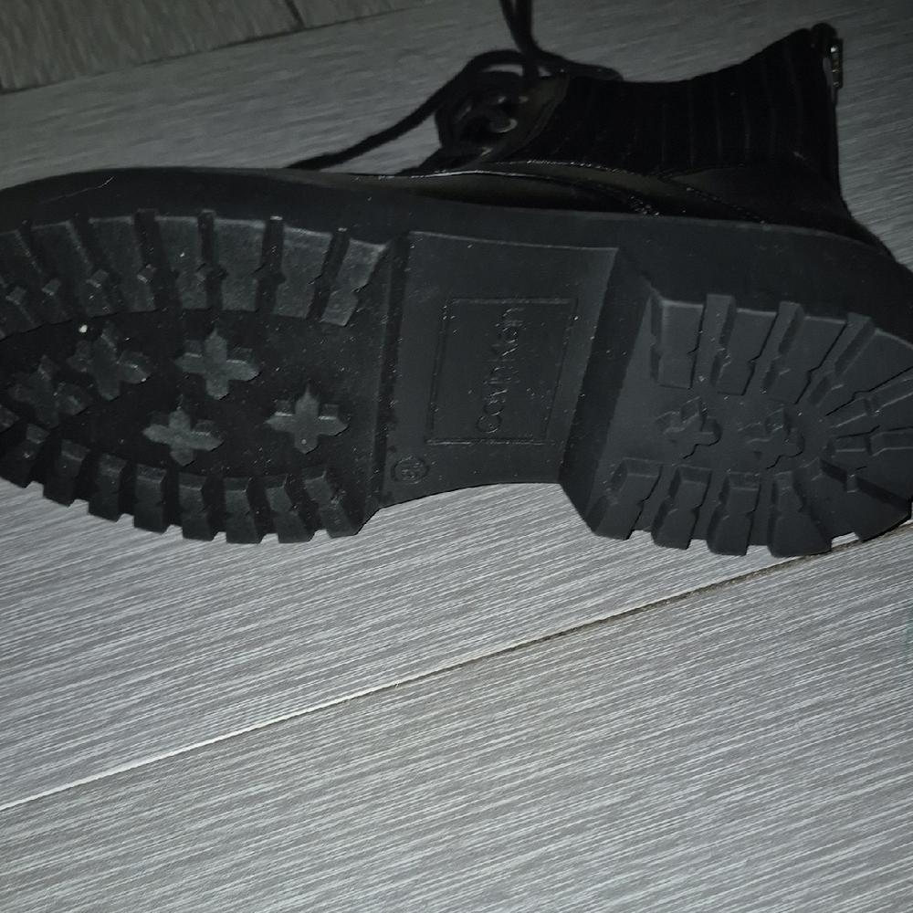 Black Lace-Up Combat Boots - Picture 2 of 2